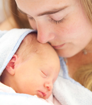 A Mother with her infant